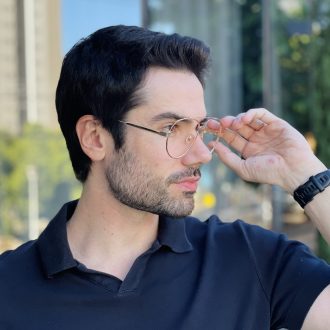 safine com br oculos de grau masculino aviador dourado tiago 2 0 2
