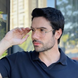 safine com br oculos de grau masculino aviador dourado tiago 2 0 3