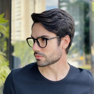 safine com br oculos de grau masculino redondo preto francisco 3