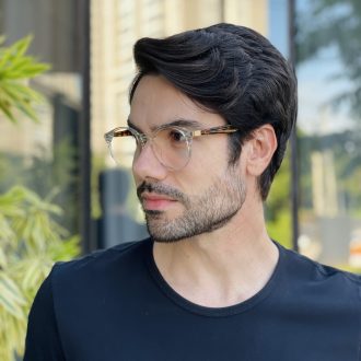 safine com br oculos de grau masculino redondo verde transparente robert 2 0 3