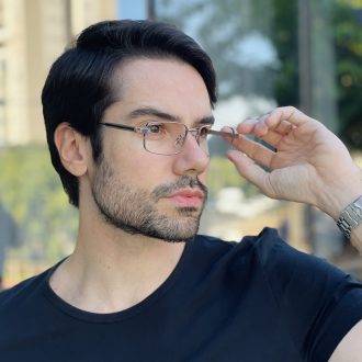 safine com br oculos de grau masculino retangular prata nathan 2