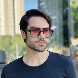 safine com br oculos de sol aviador masculino cinza noah