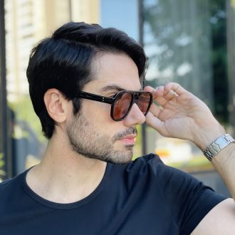 safine com br oculos de sol aviador masculino preto e marrom noah 2