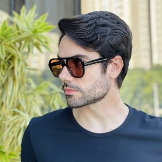 safine com br oculos de sol aviador masculino preto e marrom noah 3