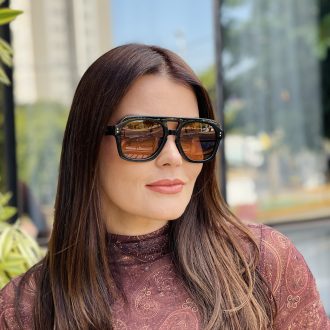 safine com br oculos de sol feminino aviador preto e marrom cleo 2 0 1