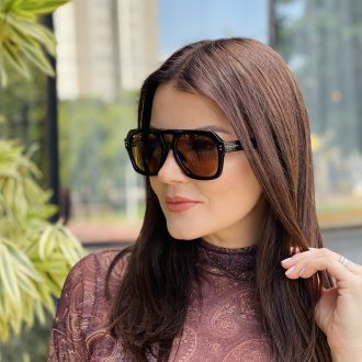 safine com br oculos de sol feminino aviador preto e marrom cleo 2 0