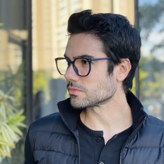safine com br oculos 2 em 1 clip on masculino hexagonal azul enrico 11
