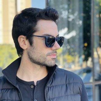 safine com br oculos 2 em 1 clip on masculino hexagonal azul enrico 2