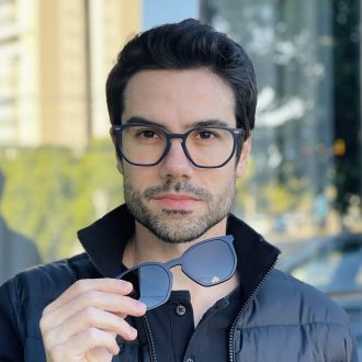 safine com br oculos 2 em 1 clip on masculino hexagonal azul enrico 4