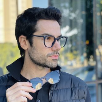 safine com br oculos 2 em 1 clip on masculino hexagonal azul enrico 6