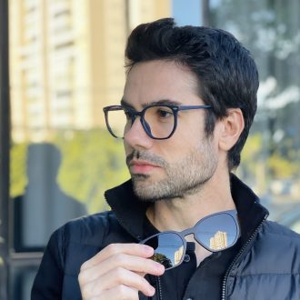 safine com br oculos 2 em 1 clip on masculino hexagonal azul enrico 7