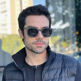 safine com br oculos 2 em 1 clip on masculino hexagonal cinza enrico