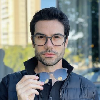 safine com br oculos 2 em 1 clip on masculino hexagonal cinza enrico 4