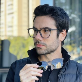 safine com br oculos 2 em 1 clip on masculino hexagonal cinza enrico 7