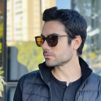 safine com br oculos 2 em 1 clip on masculino hexagonal marrom enrico 3