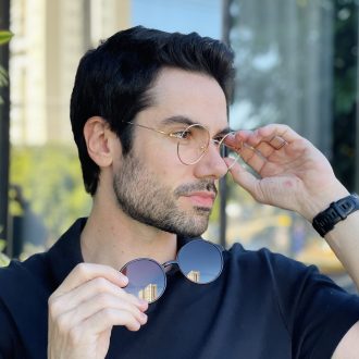 safine com br oculos 2 em 1 clip on masculino redondo dourado douglas 4