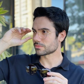 safine com br oculos 2 em 1 clip on masculino redondo dourado douglas 5