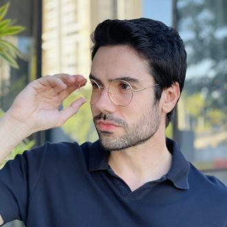 safine com br oculos 2 em 1 clip on masculino redondo dourado douglas 9