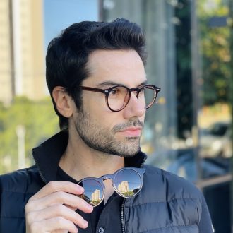 safine com br oculos 2 em 1 clip on masculino redondo marrom marlon 6