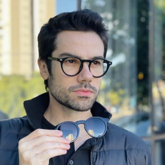 safine com br oculos 2 em 1 clip on masculino redondo preto e tartaruga marlon 5