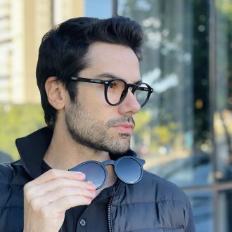 safine com br oculos 2 em 1 clip on masculino redondo preto e tartaruga marlon 6