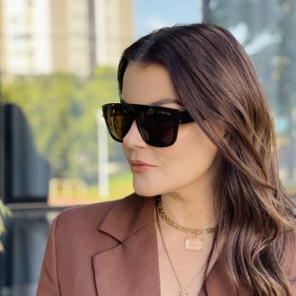 safine com br oculos de sol feminino quadrado marrom selena