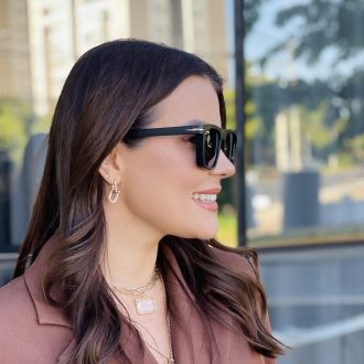 safine com br oculos de sol feminino quadrado preto fosco hanna 2