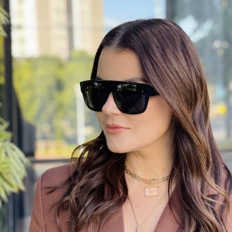 safine com br oculos de sol feminino quadrado preto selena