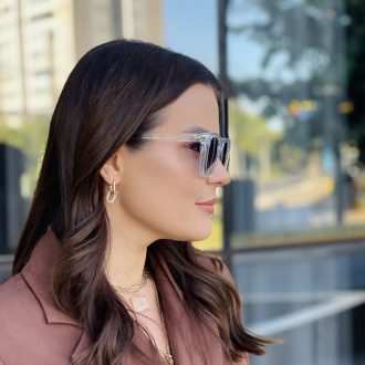 safine com br oculos de sol feminino quadrado transparente hanna 2