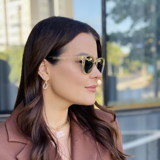 safine com br oculos de sol feminino redondo champanhe kim 2