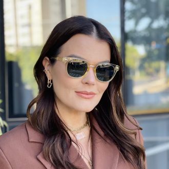 safine com br oculos de sol feminino redondo champanhe kim 3