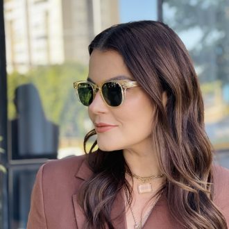 safine com br oculos de sol feminino redondo champanhe kim