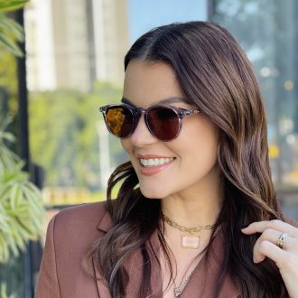 safine com br oculos de sol feminino redondo cinza monalisa