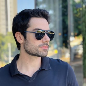 safine com br oculos de sol masculino aviador azul jorge 1