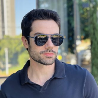 safine com br oculos de sol masculino aviador azul jorge