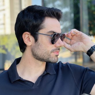 safine com br oculos de sol masculino aviador cinza jorge 2