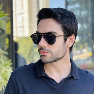 safine com br oculos de sol masculino aviador preto e prata jorge 4