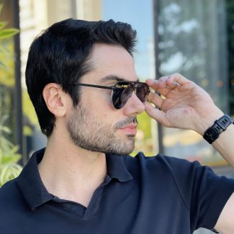 safine com br oculos de sol masculino aviador preto e prata jorge 5