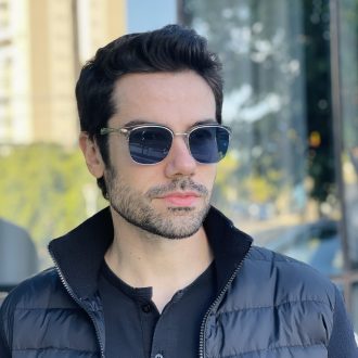 safine com br oculos de sol masculino quadrado cinza miguel