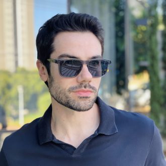 safine com br oculos de sol masculino quadrado cinza xavier