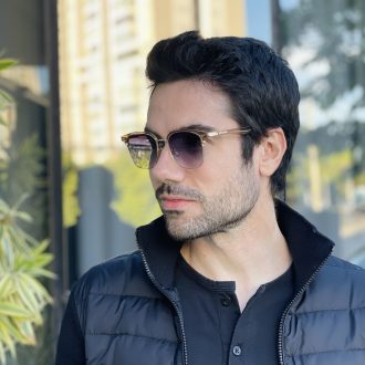 safine com br oculos de sol masculino quadrado marrom e dourado miguel 3