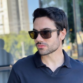 safine com br oculos de sol masculino quadrado marrom jean 3