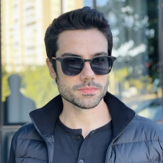 safine com br oculos de sol masculino quadrado preto fosco gael