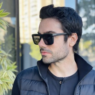 safine com br oculos de sol masculino quadrado preto fosco oliver 3