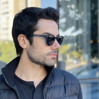 safine com br oculos de sol masculino redondo azul richard 2