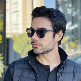 safine com br oculos de sol masculino redondo azul richard 3