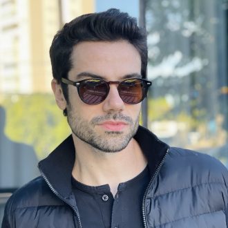 safine com br oculos de sol masculino redondo marrom henry