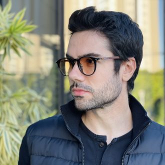 safine com br oculos de sol masculino redondo preto e amarelo vitor 3