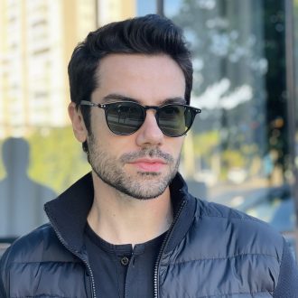 safine com br oculos de sol masculino redondo preto e verde vitor