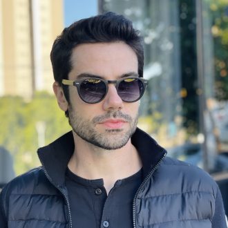 safine com br oculos de sol masculino redondo preto fosco henry